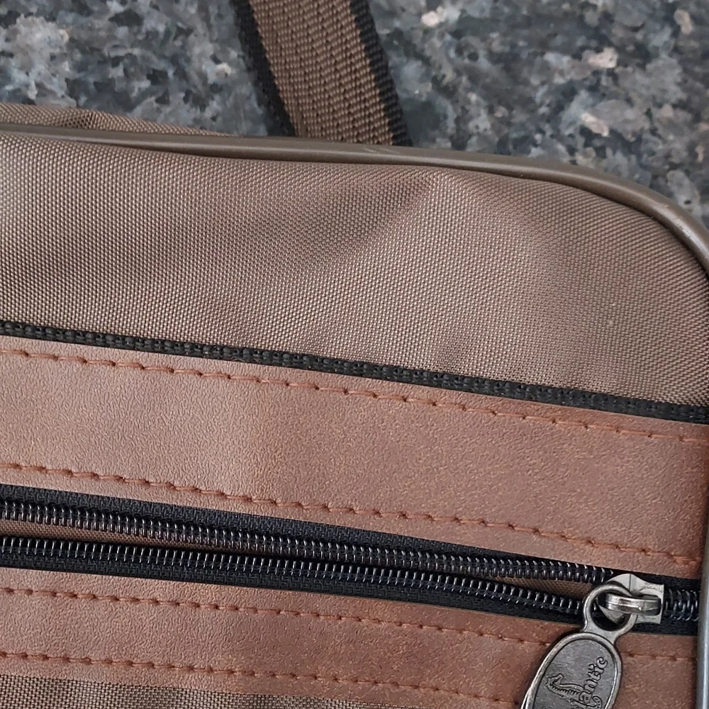 Atlantic Carry On Luggage Travel Bag Laptop Briefcase Brown Softside Compartment